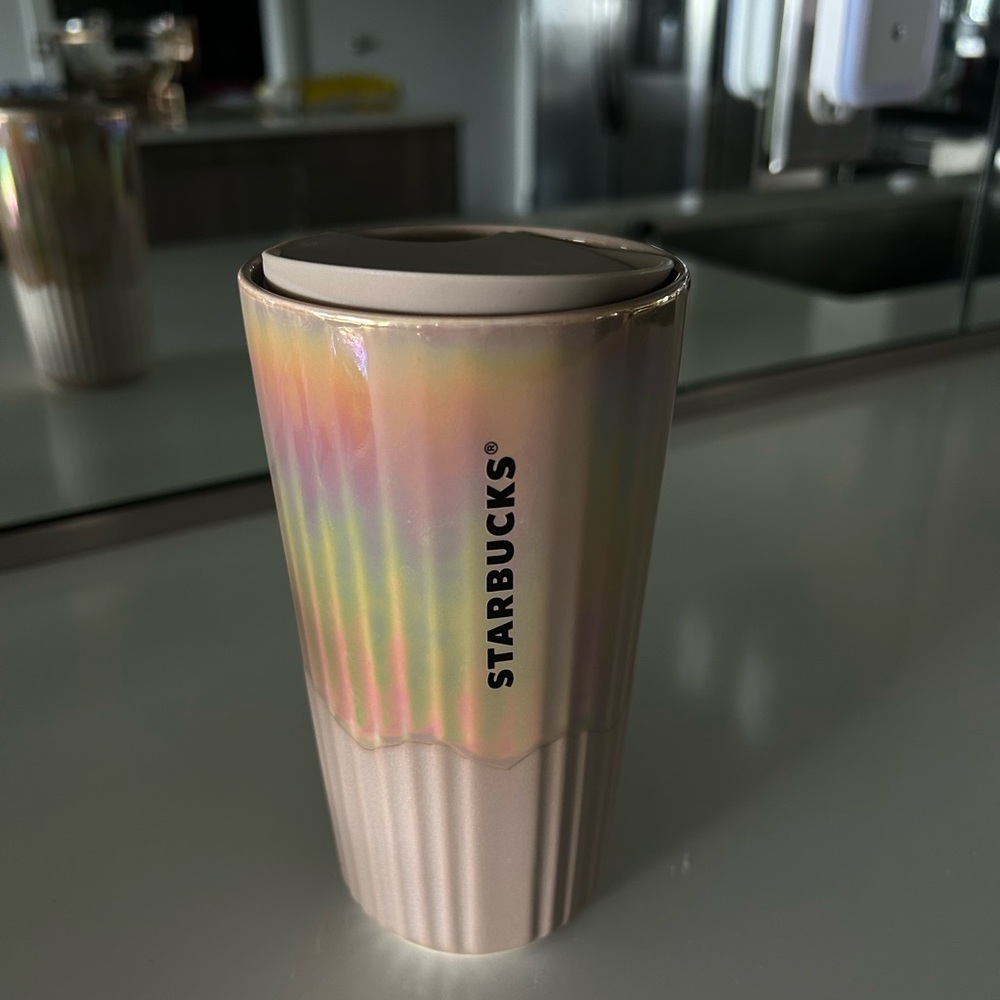 Brand New Starbucks 2025 Caramel Toffee Drip Pleated Oil Slick Ceramic